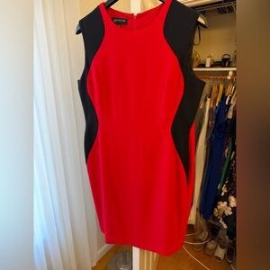 Jones New York Red and Black Mini Dress